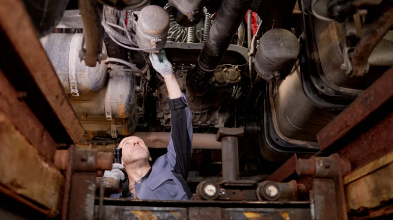 Truck engine inspection